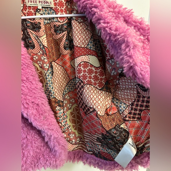 Free People Lena Teddy Jacket in Rose Bud - Picture 8 of 13